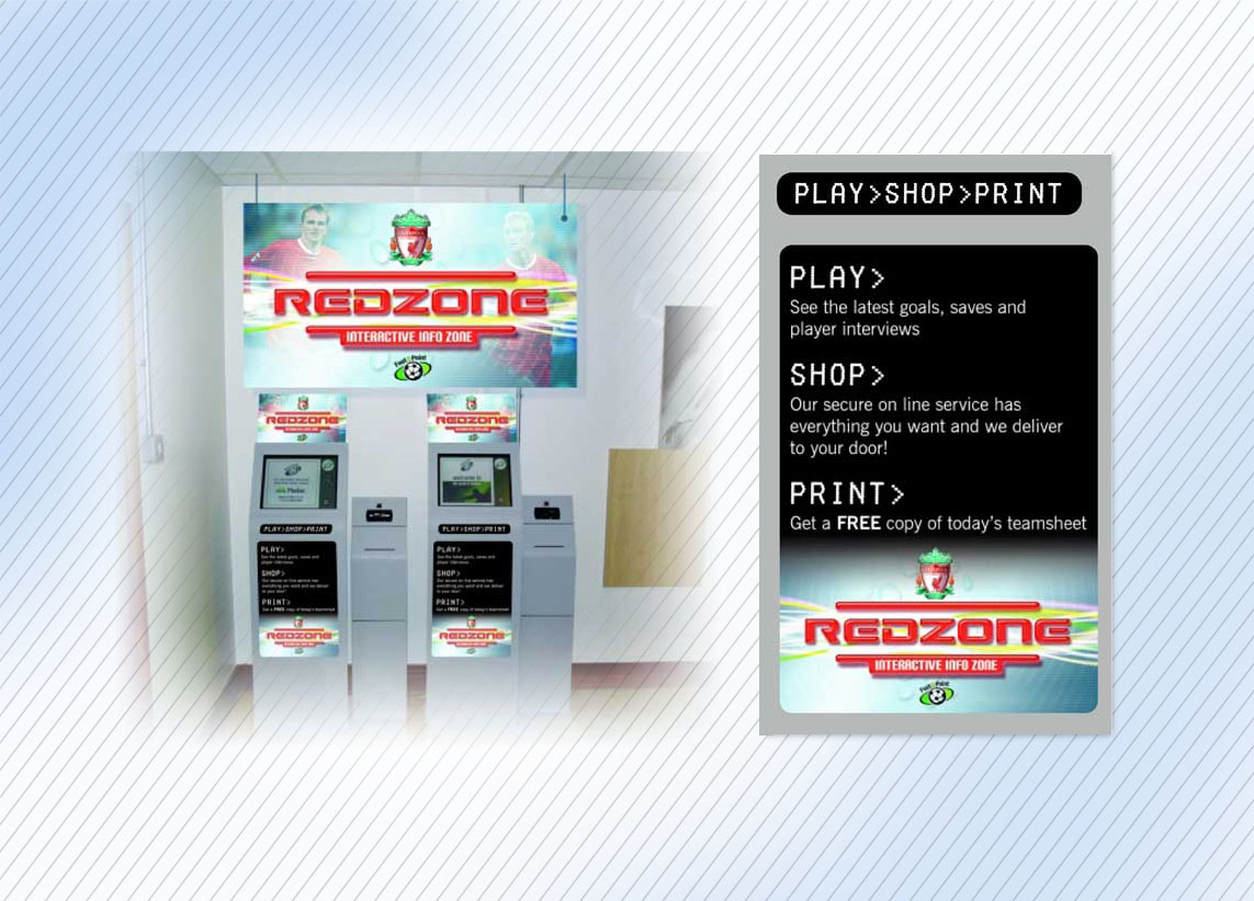 Liverpool FC 'Redzone' digital information console branding and graphics